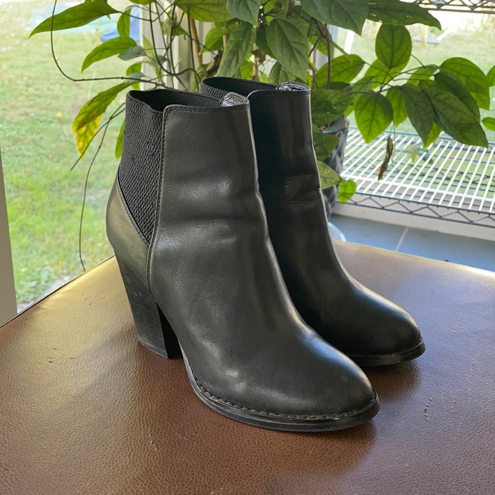 Black Leather Booties